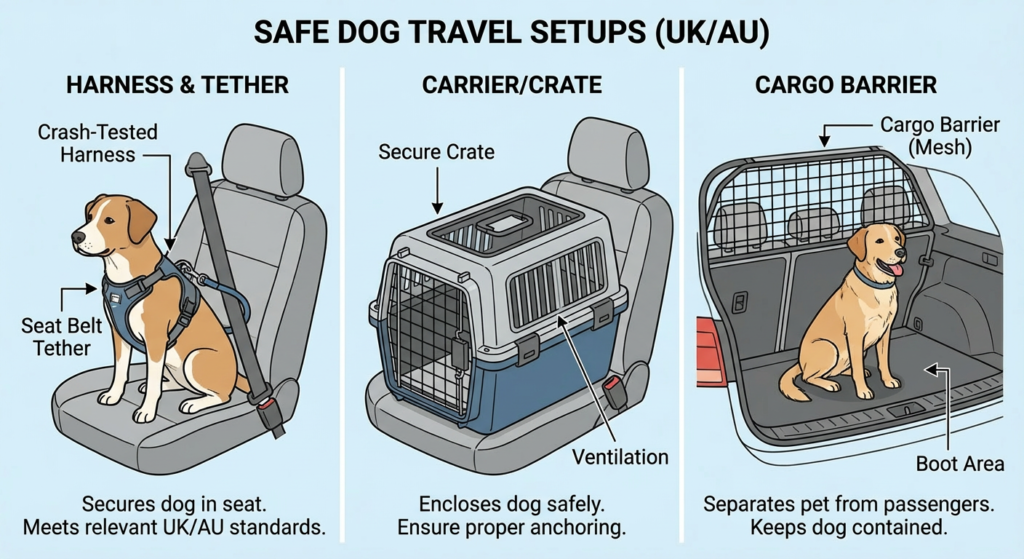 Road Tripping in the UK/Australia: Legal Dog Car Seat Belt Tips + Waterproof Car Seat Covers for Mud & Sand