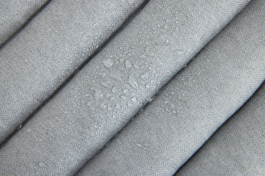 tie on outdoor chair pad with herringbone fabric and OEM stitching