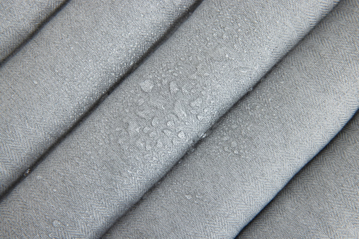 tie on outdoor chair pad with herringbone fabric and OEM stitching