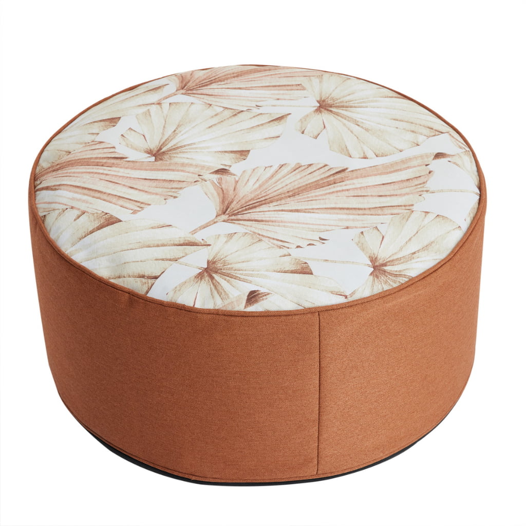 Waterproof Polyester Oxford Outdoor Print Pouf | Durable Garden Ottoman for B2B Wholesale