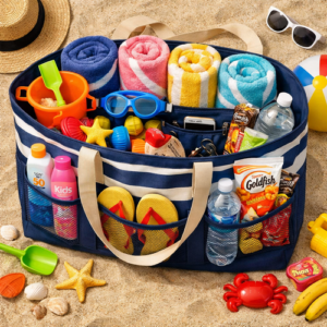 Large beach tote bag product image for beach bag and retail sourcing programs