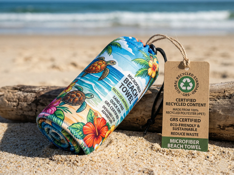 microfiber beach towel OEM manufacturer custom print quick dry RPET wholesale China
