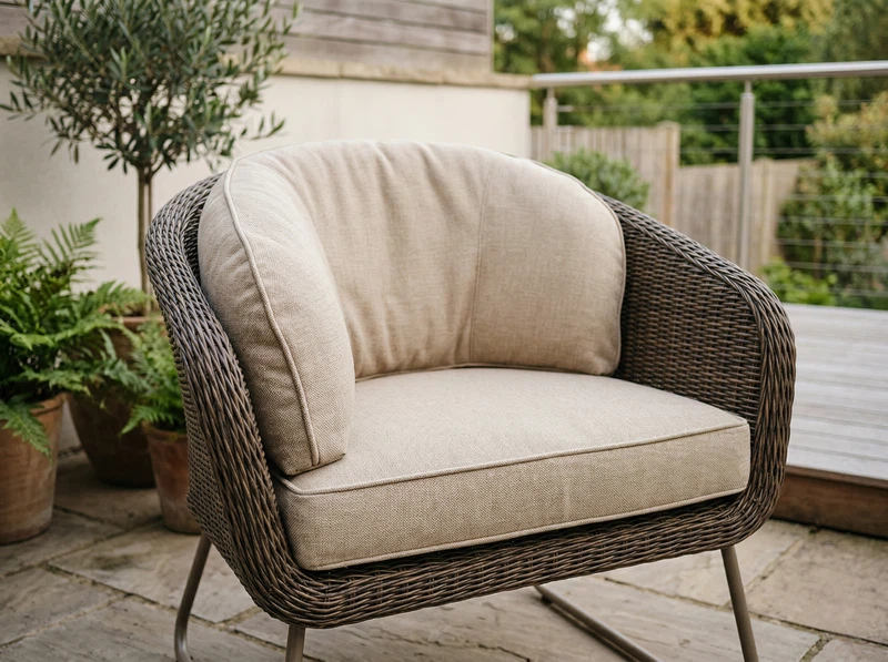 wicker chair cushion manufacturer OEM set contour U-shape rattan garden wholesale China