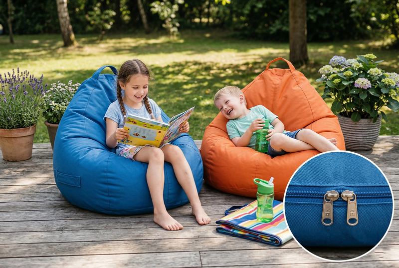 Kids outdoor bean bag detail