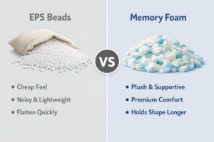 memory foam bean bag filling sample for soft goods OEM product comparison