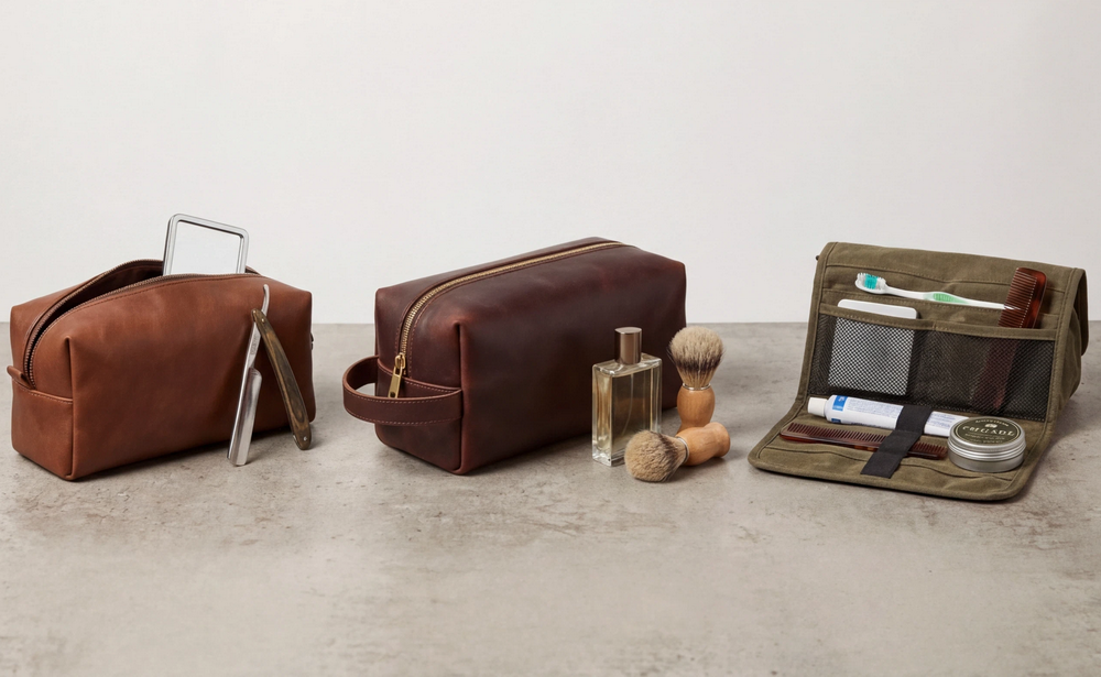 Men's Leather Dopp Kit Manufacturing
