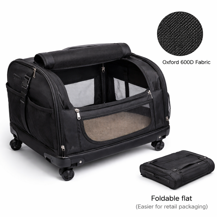 Soft-sided pet carrier manufacturer, collapsible Oxford fabric pet travel bag OEM for North American market, private label cat carrier factory China