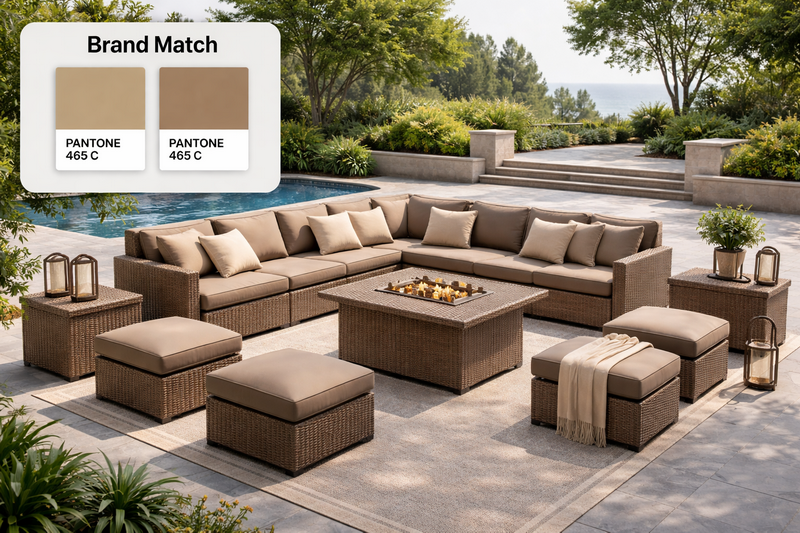 replacement outdoor cushion OEM manufacturer patio furniture brand match 14-piece set