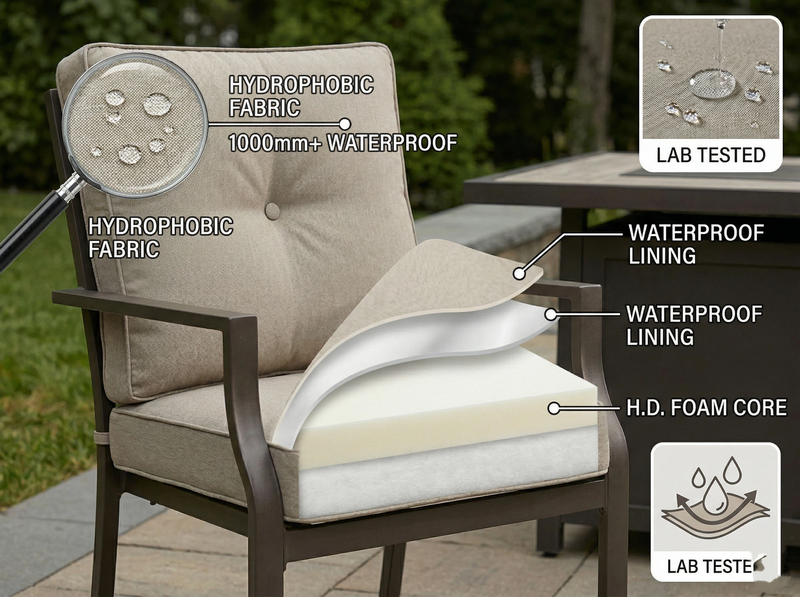 waterproof outdoor dining chair cushion OEM manufacturer set of 4 tie-on patio wholesale