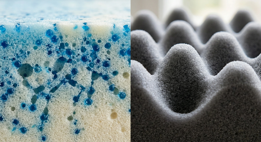 Close-up of gel-infused memory foam and egg crate foam texture for dog beds (1)_2