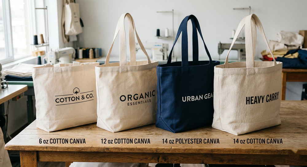 Close-up of screen printing on mid-weight 10oz cotton tote bag for promotional use._2