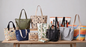 Custom Tyvek style tote bags in hard and soft structures for retail beach bag programs