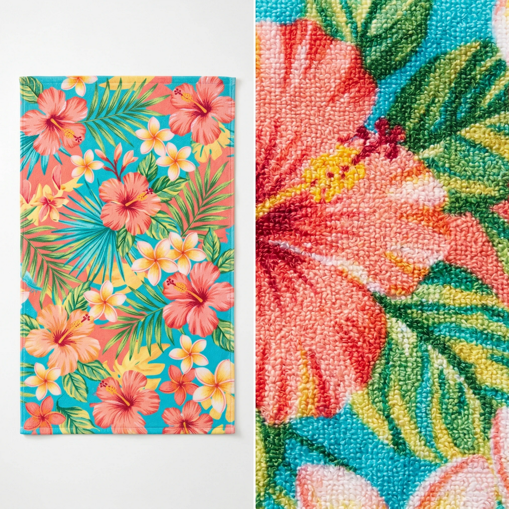 Custom reactive printed cotton beach towel manufacturer