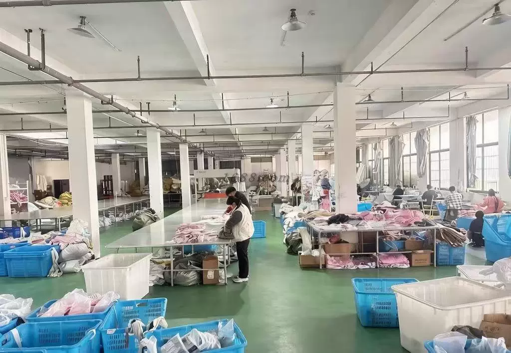 Jacquard weaving loom factory floor