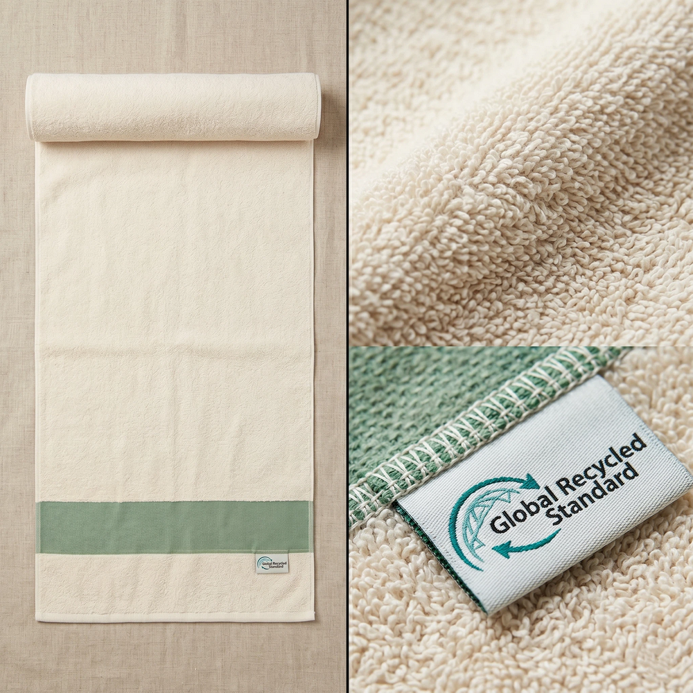 Organic cotton GRS recycled eco beach towel factory