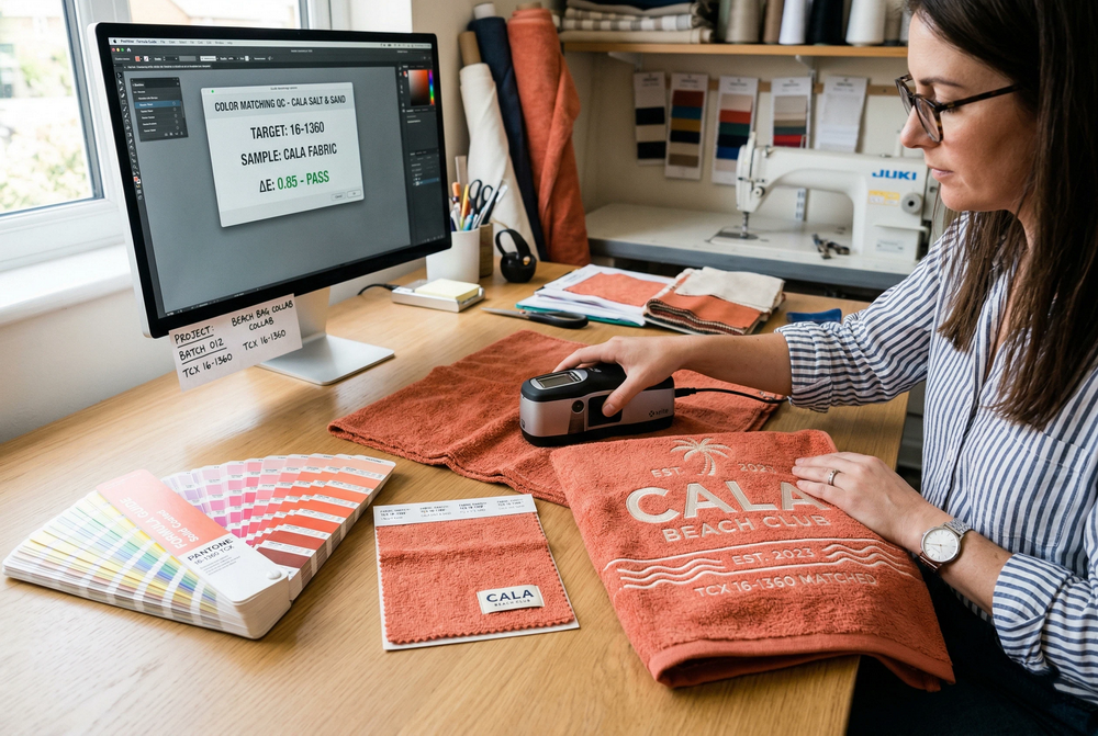 Pantone color matching process for custom hotel beach bags and towels (1)_2