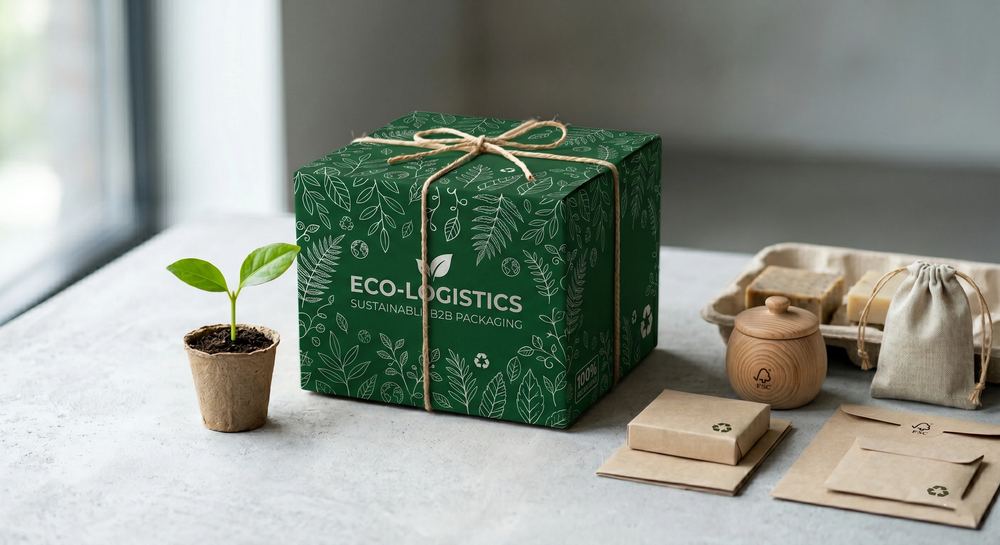 Sustainable B2B packaging design combining eco-values and professional aesthetics_2