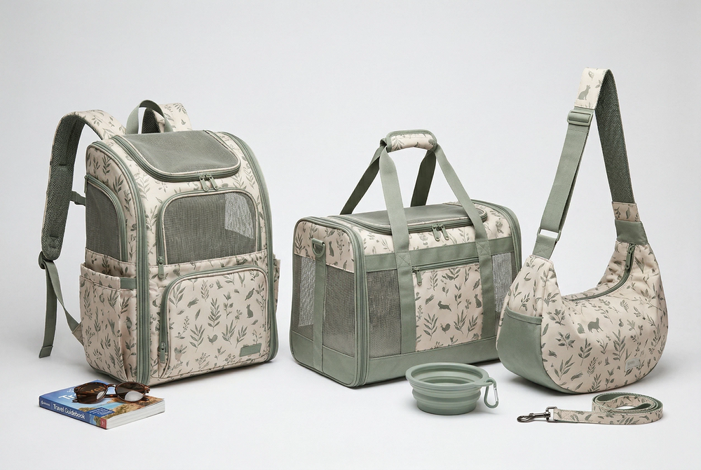 pet travel collection OEM manufacturer Hangzhou China urban dog cat backpack carrier airline bag coordinated series private label B2B wholesale