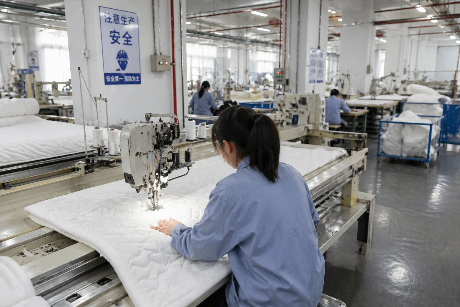 LISO HOME bedding manufacturing production floor — Hangzhou OEM factory