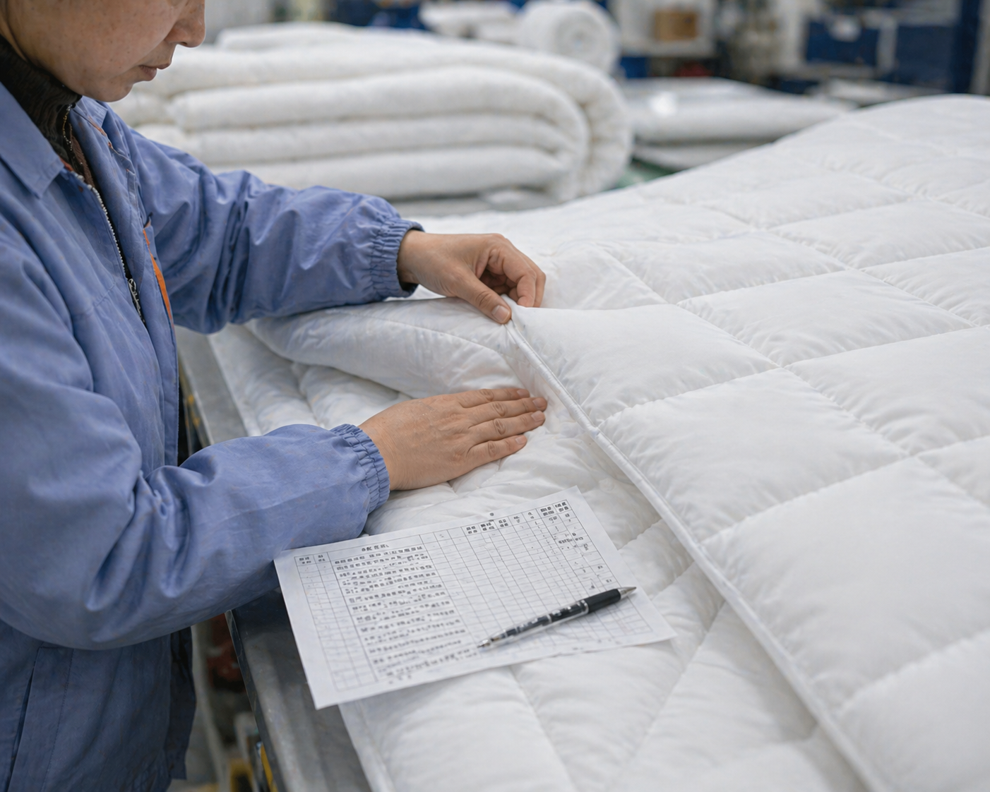 Bedding quality control lab — LISO HOME OEM manufacturer