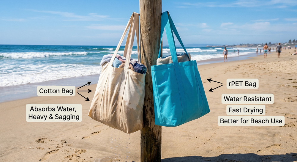 recycled PET organic cotton vs recycled polyester beach bags_2