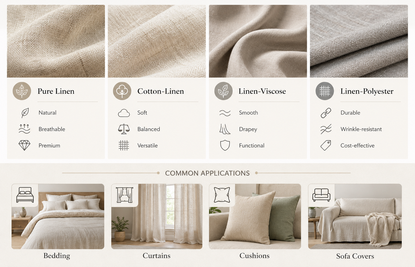 linen cotton polyester hemp fabric bedding manufacturers