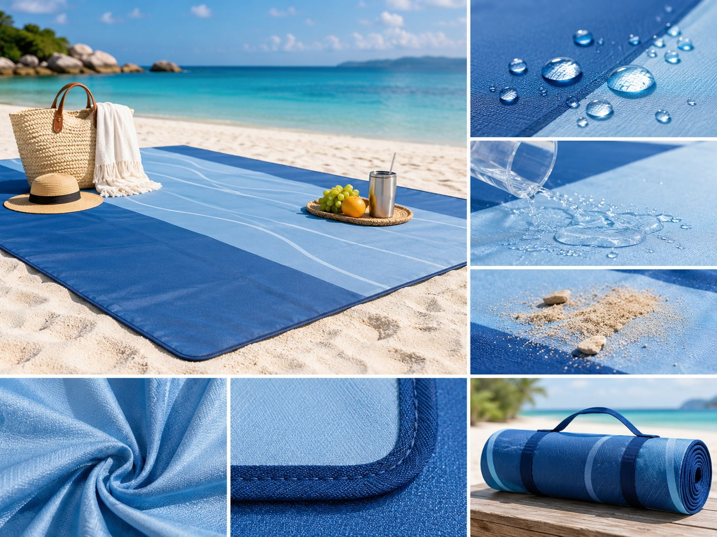 waterproof beach mat manufacturer with beach mat backing and outdoor use details
