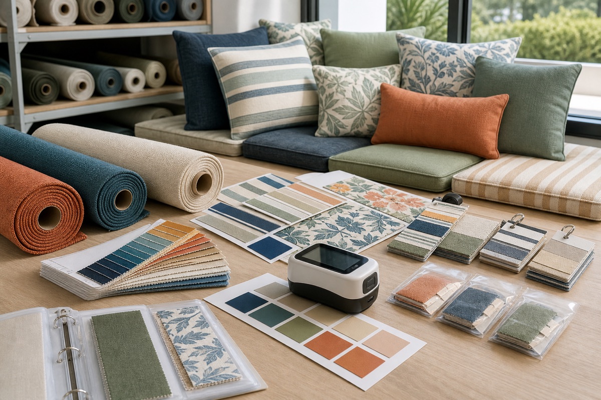 outdoor cushion color fastness and fabric route selection