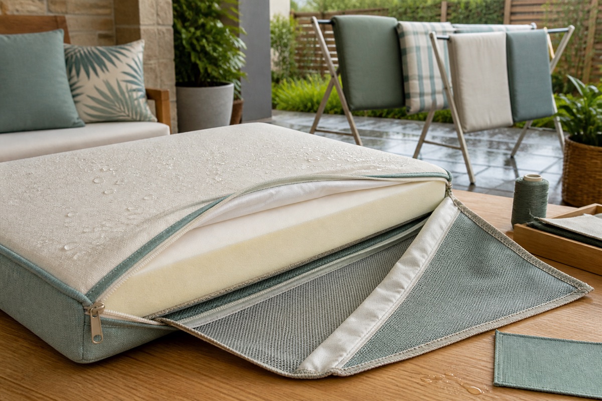 water resistant outdoor cushion quick dry construction
