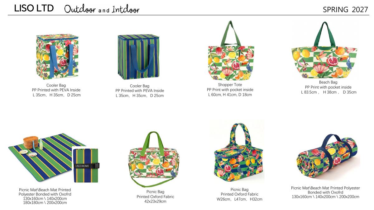 LISO coordinated beach bag, cooler bag, picnic bag and beach mat collection