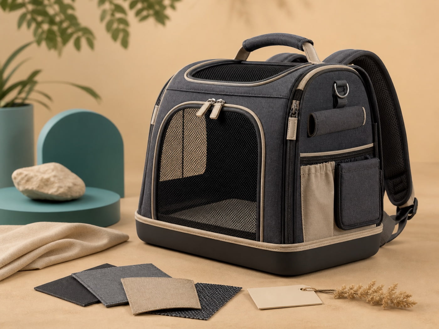 premium smart-ready pet carrier backpack concept for pet travel soft goods OEM